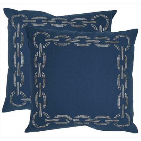 SAFAVIEH Sibine 18-Inch Navy And Blue Decorative Pillows- 2PK PIL156B-1818-SET2